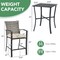 Costway 3PCS Patio Rattan Bar Furniture Set Slat Table 2 Cushioned Stools Poolside Gray